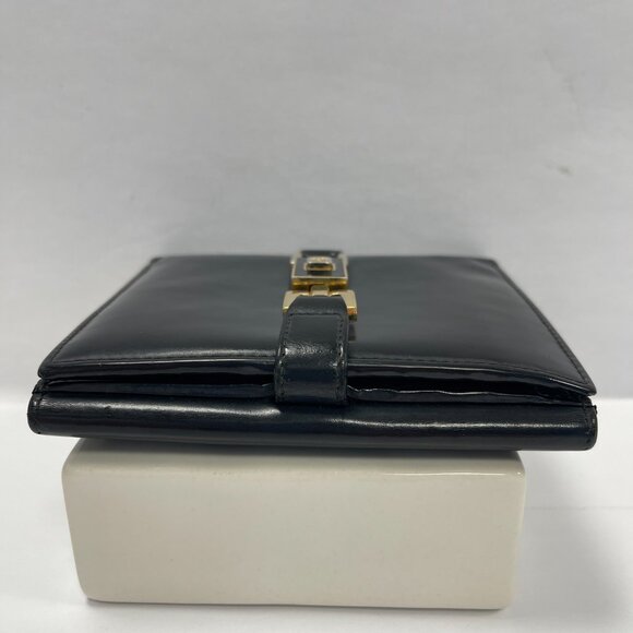Gucci Vintage Jackie Piston Lock Compact Patent Leather Wallet-Black - Preowned - Picture 6 of 15